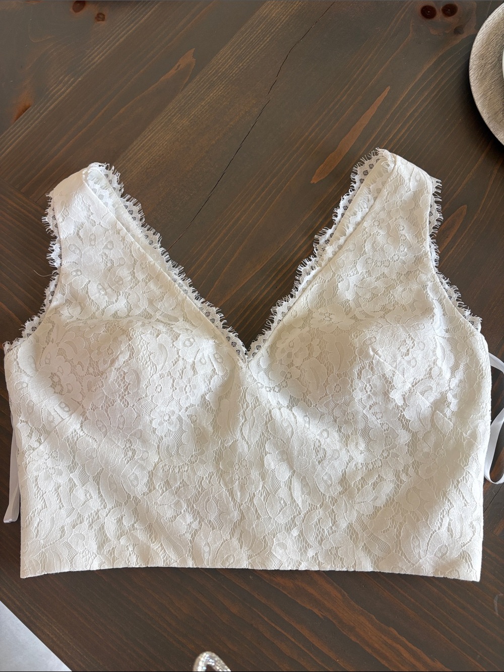Revelry White Lace Bandeau Bralette Top